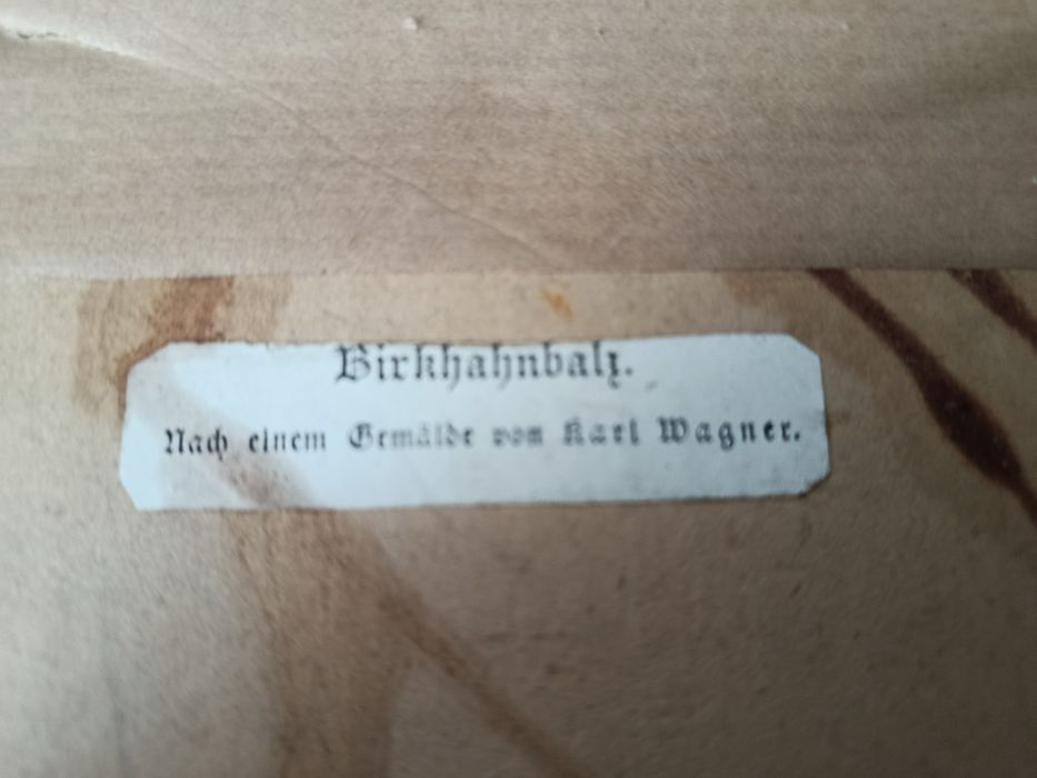 Stary obraz myśliwski w dębowej ramie  – Antyk XIX/XX w.