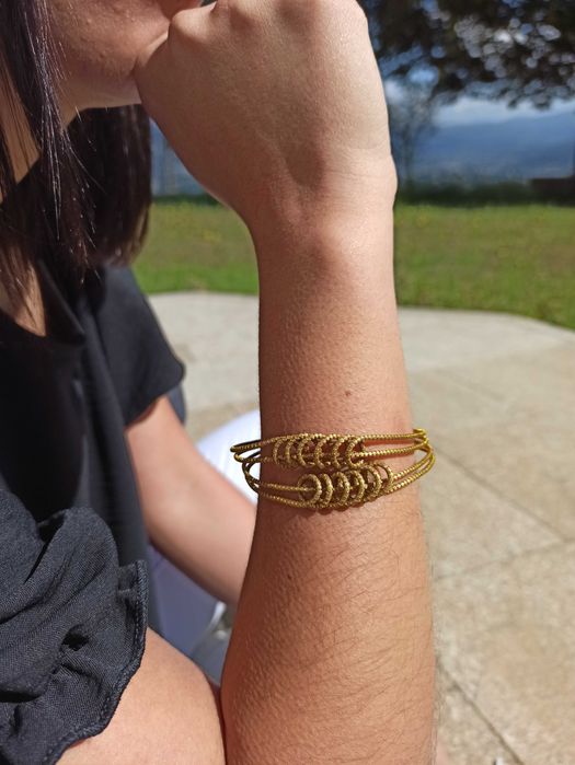 Pulseira trabalhada em Capim Dourado do Brasil - Ouro vegetal