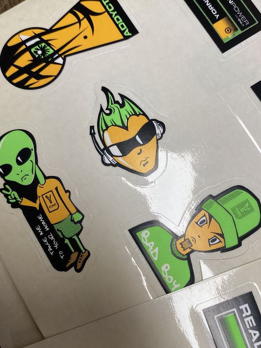 6 cartelas de Autocolantes YORN originais, ano 2000