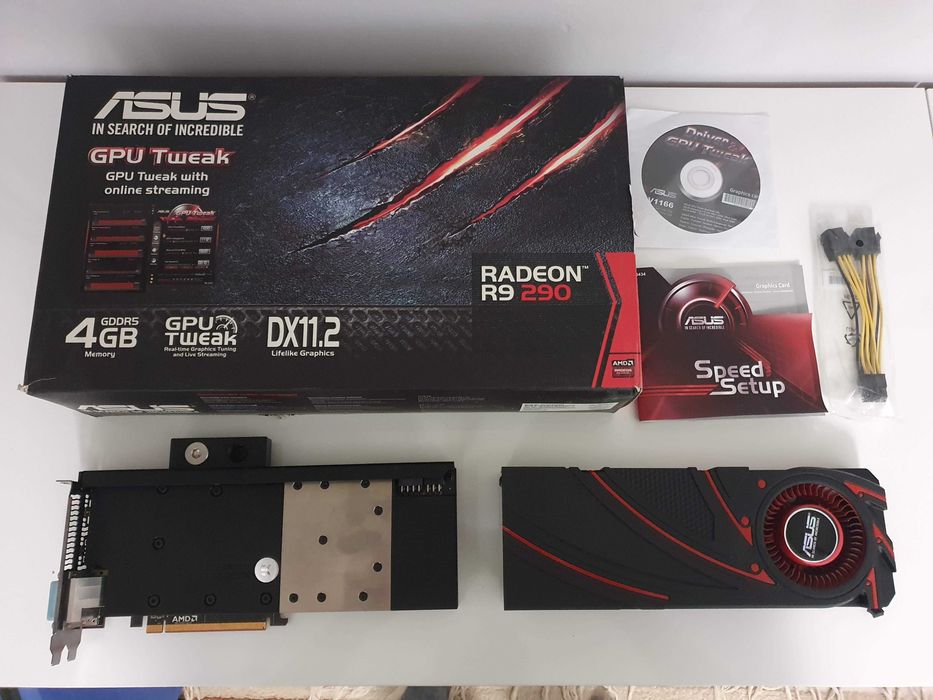[UNIKAT] Asus R9 290 + Pełny blok wodny EKWB + Backplate + Reinforcer