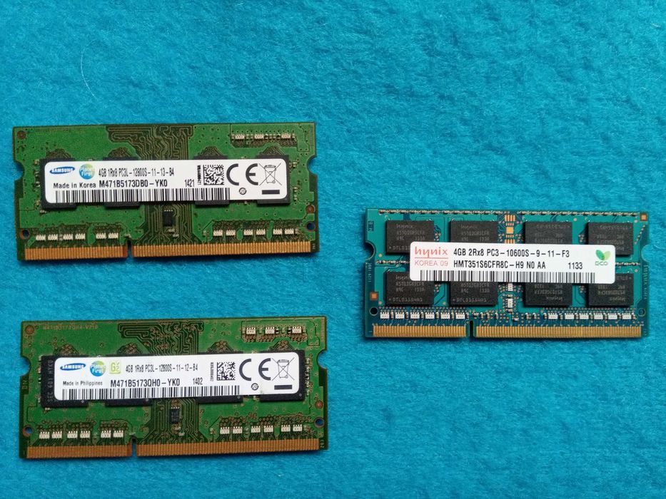 Память для ноутбука SODIMM DDR3 Samsung Hynix Elpida Kingston Apacer