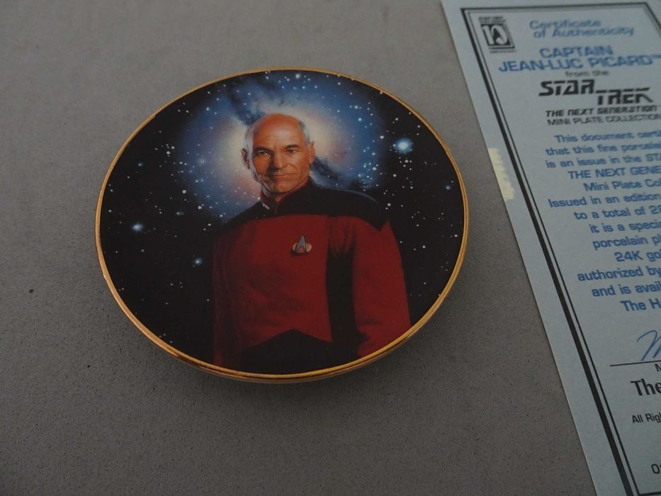 Prato Star Trek Captain Jean-Luc Picard com certificado autenticidade