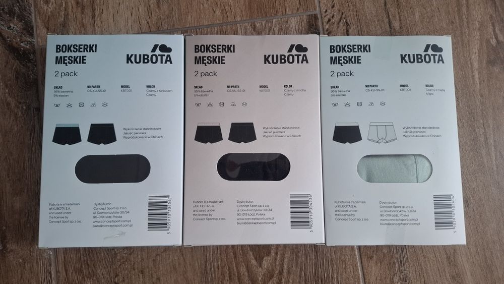Bokserki majtki męskie Kubota 6 par L