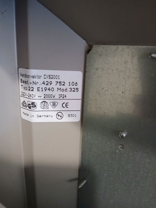 Ścienny grzejnik elektryczny Technoterm 2000W