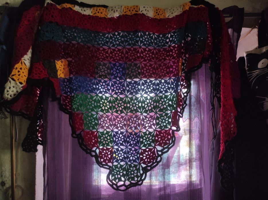 Xaile de trico feito á mão