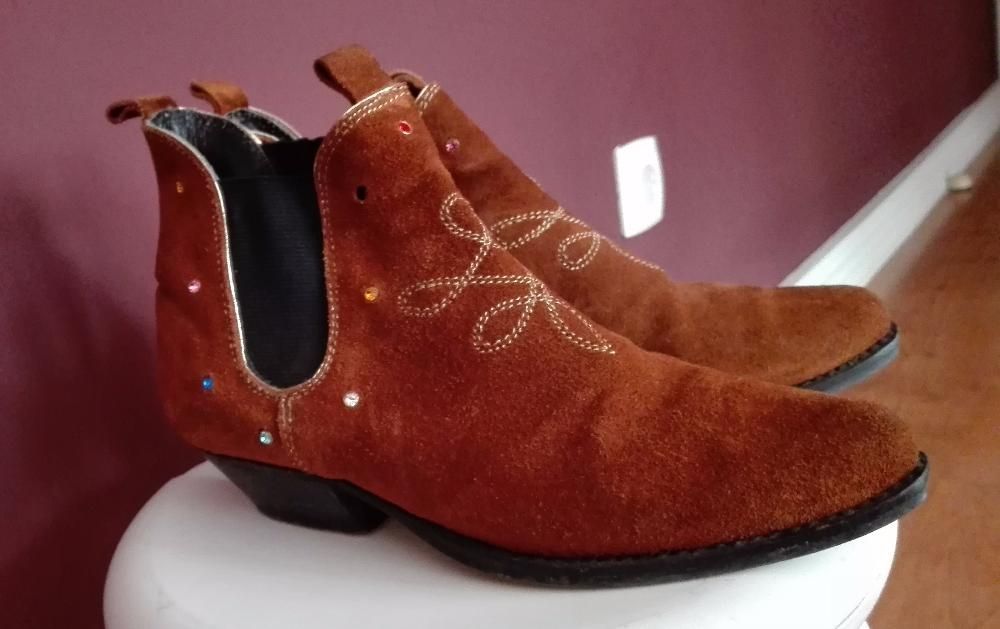 Botas ou botins, pele marca italiana