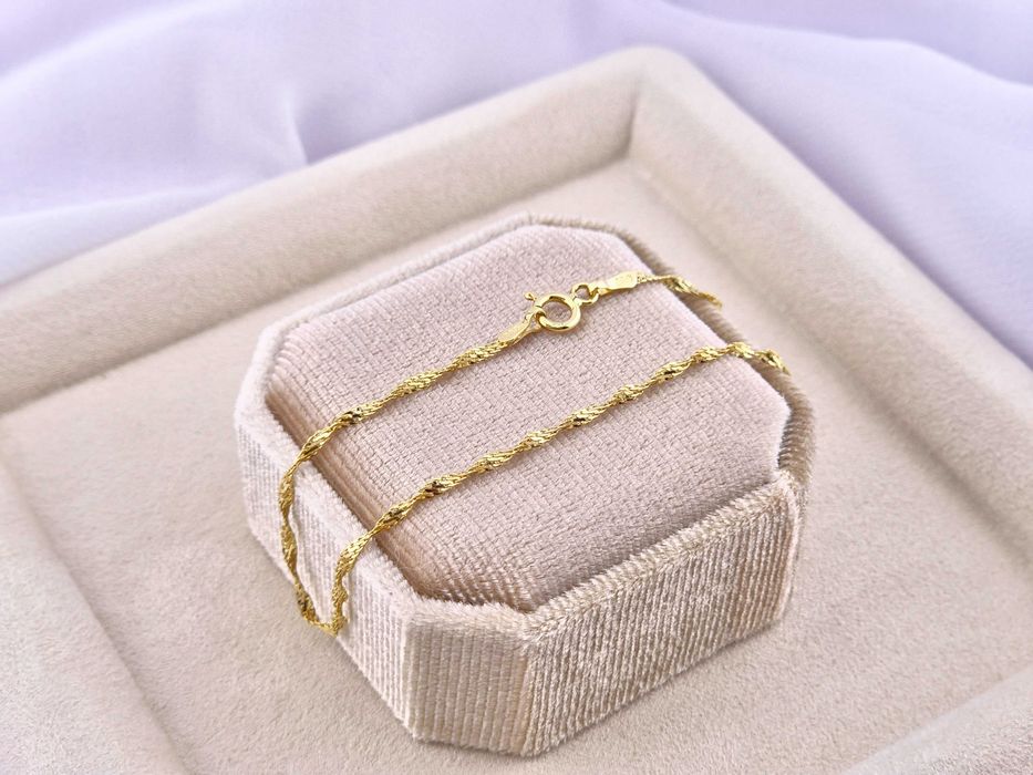 Złota bransoletka SINGAPUR 0,85g PR.585 14K dł. 18,5cm