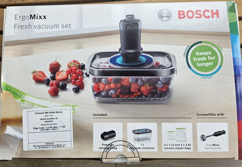 Ergo mixx Bosch  MSZV6FS1 pakowanie próźniowe