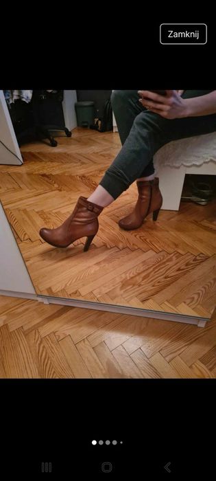 Skórzane botki Wojas