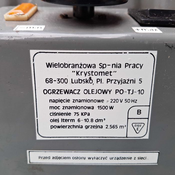 Grzejnik Olejowy PO-TJ-10 moc 1500 W WYSYŁAM Olx