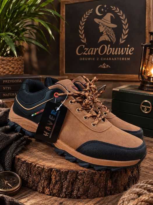 Męskie buty trekkingowe outdoorowe – brązowe