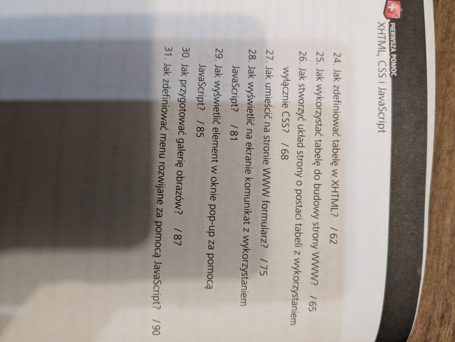 XHTML, CSS i JavaScript.Pierwsza pomoc