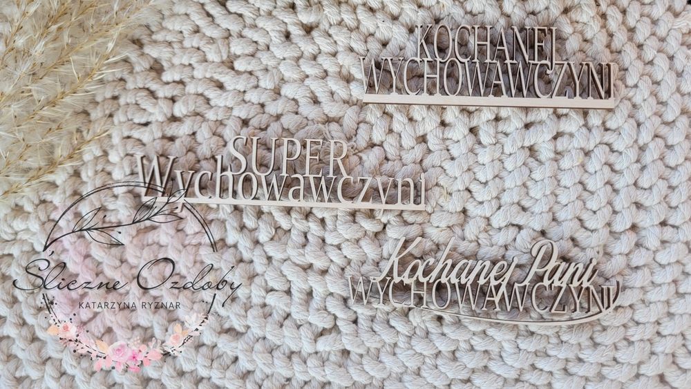 Napis drewniany sklejak 3mm 1.90zł szt