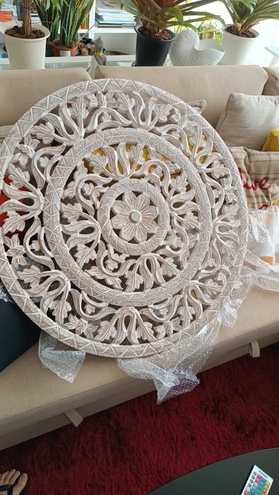 Mandala de madeira para parede 80 cm