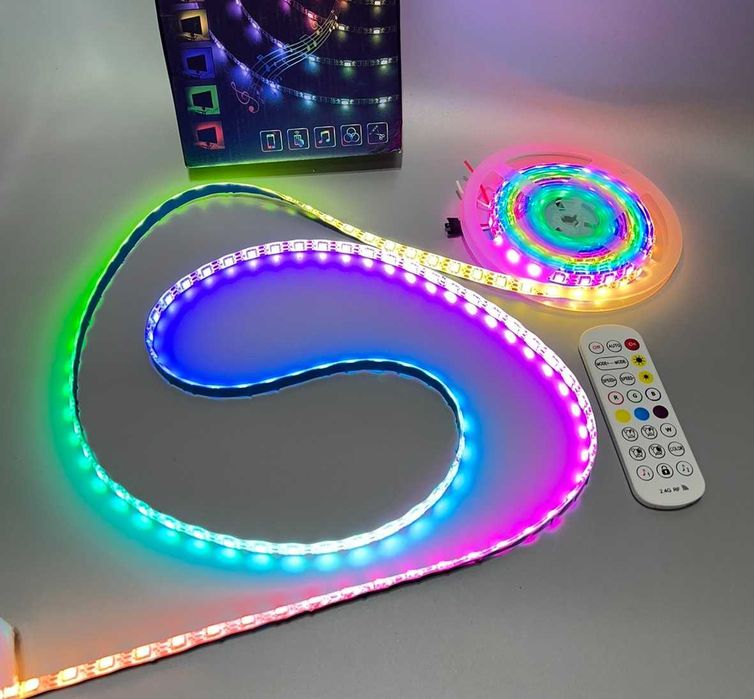 Умная светодиодная лента WS2812 RGB, адресная 5050 USB с пультом 5м