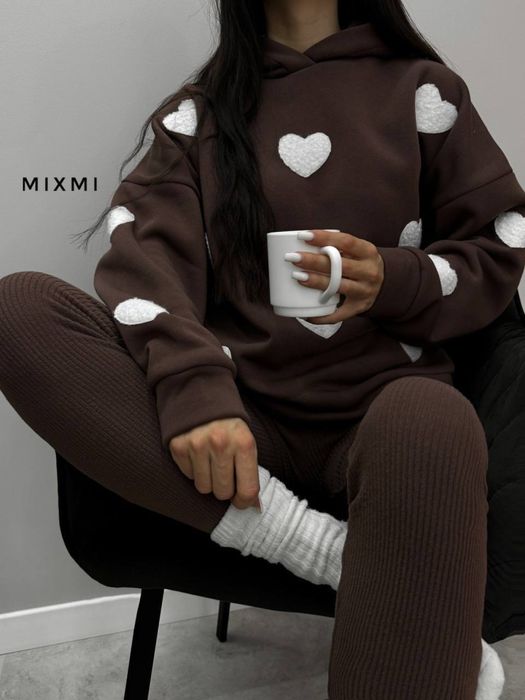 Теплий костюм худі + лосіни