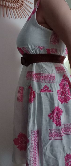 Vestido estilo linho - tam.unico