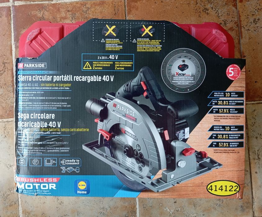 Serra circular performance Parkside a bateria 40V