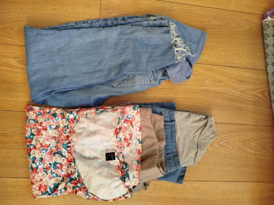 Zestaw ubrań dla kobiet w ciąży jeansy ciążowe M