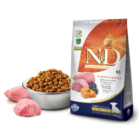 Farmina N&D (GF Abóbora) Puppy Mini - Borrego / Frango