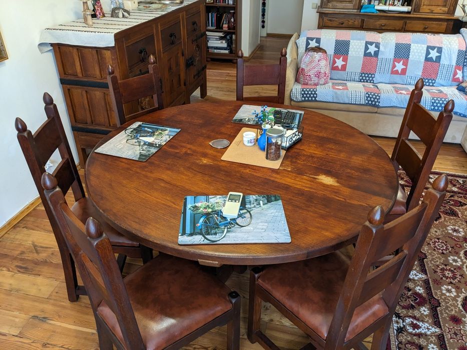 Столовий гарнітур, стіл дубовий, 6 стільців, Нідерланди