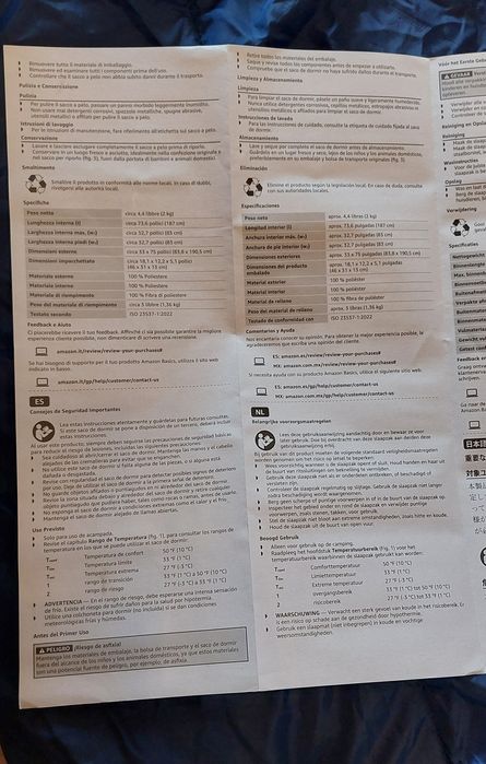 Saco cama amazon basics