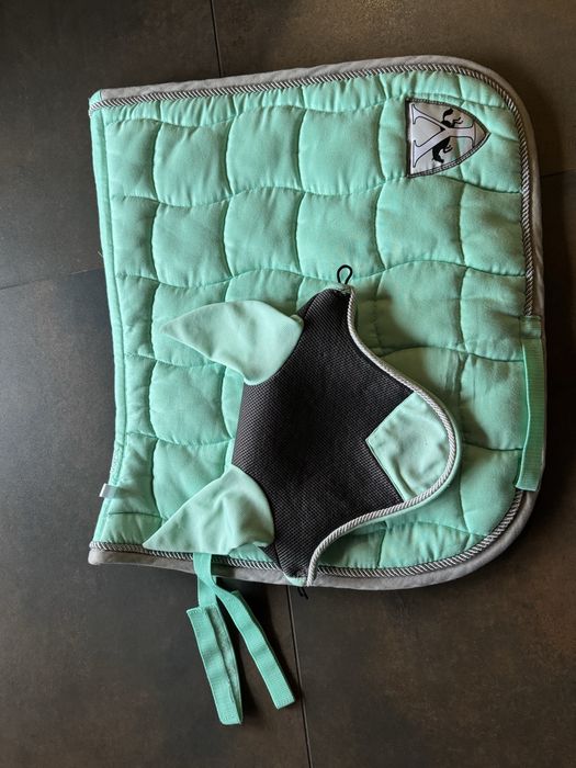 Mietowy czaprak+nauszniki