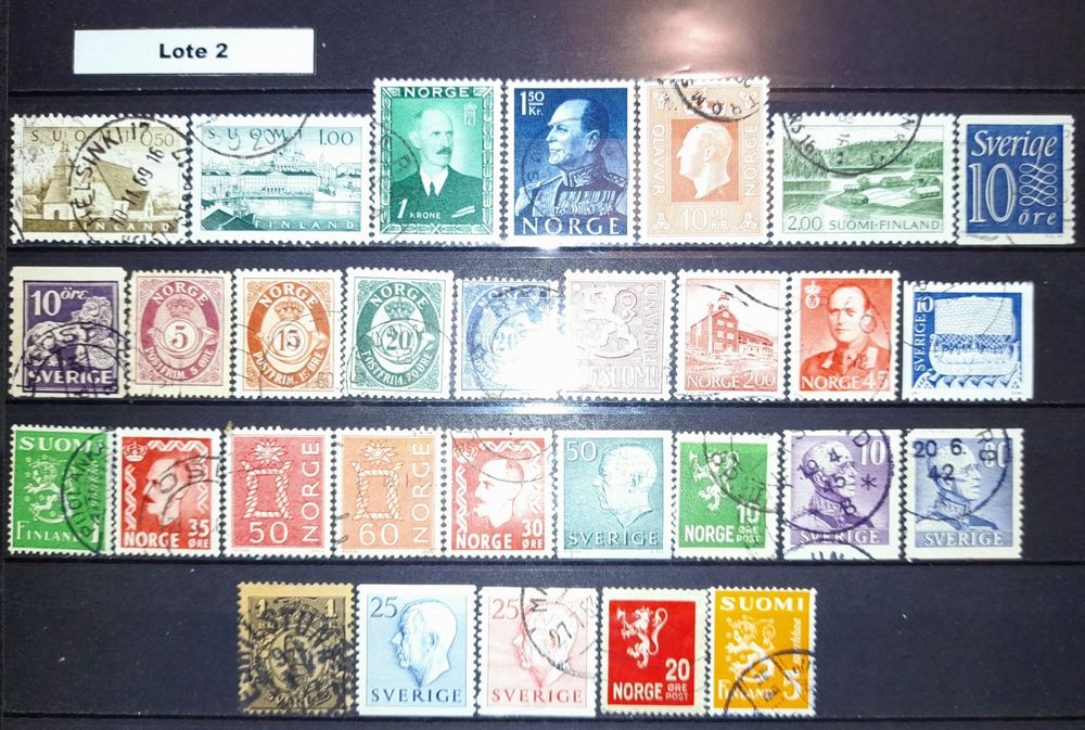 Vários Lotes - 30 Selos Hungria/Roménia/Nórdicos/Jugoslávia/Polónia