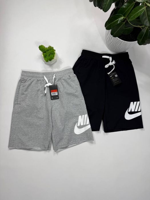 Шорти Nike чоловічі спортивні | Бавовняні літні шорти | Чорні/сірі /Шорти найк чоловічі