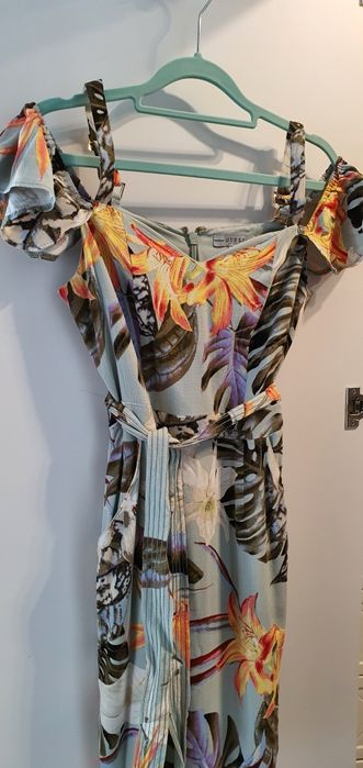 Hawajska letnia sukienka kwiaty GUESS 36 S wesele,komunia ,chrzest