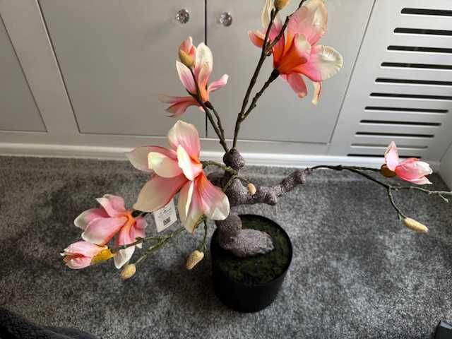 Piękna Magnolia sztuczna w doniczce 80cm drzewko Nowa
