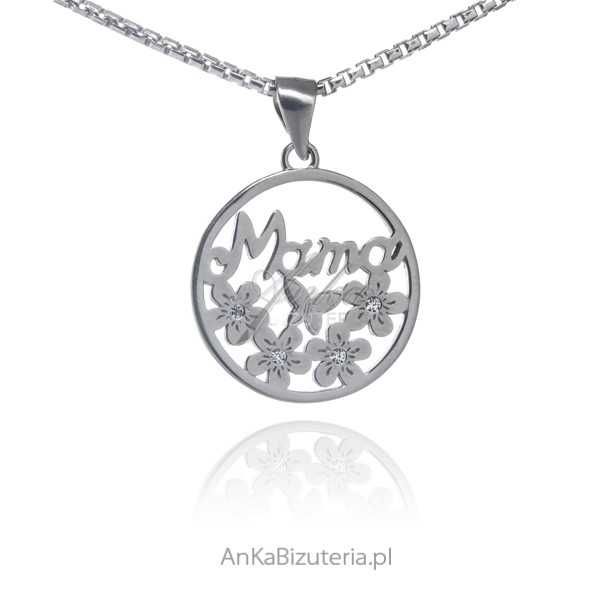 ankabizuteria.pl Srebrna zawieszka z napisem MAMA