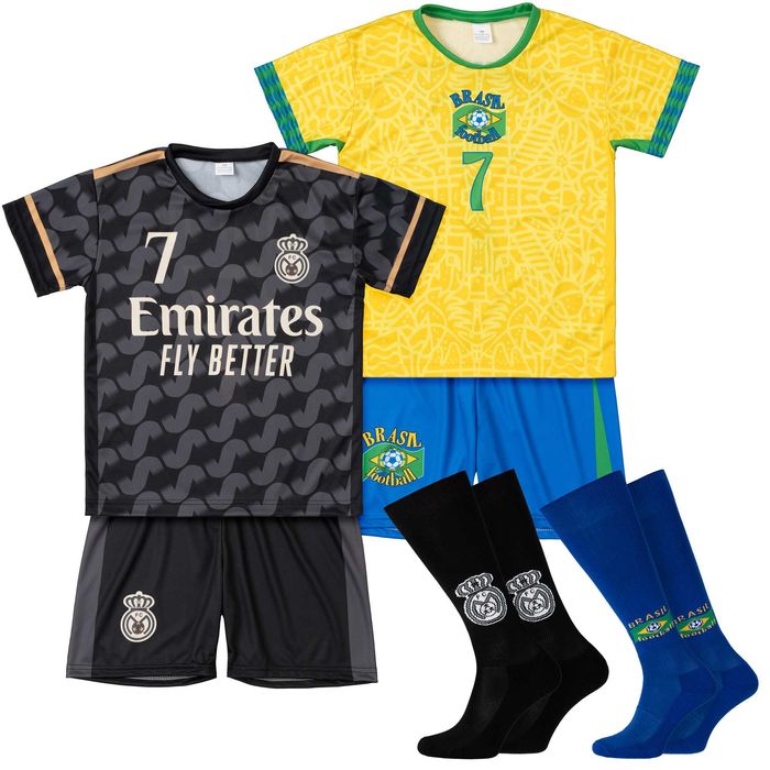 Stroje piłkarskie dziecięce Vinicius Jr rozm. 164 + getry