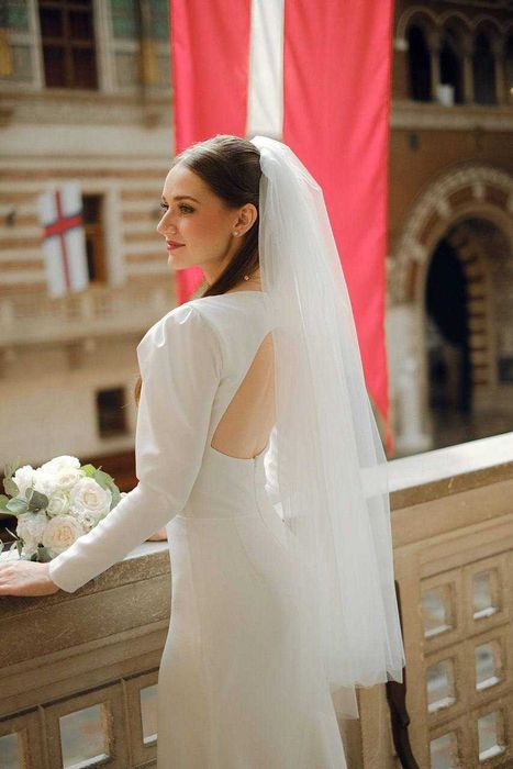 Ślubna suknia długa Ecru