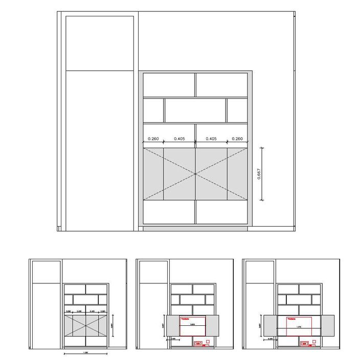 Móvel de apoio TV e Livros modelo único
