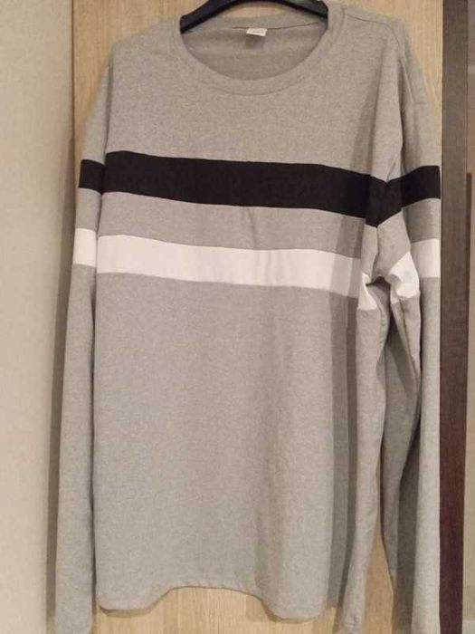 Bluza Męska XXL Plus Size Nowa Szara Czarna Wysoki Mężczyzna