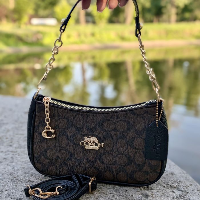 Хіт! Брендова жіноча сумочка Coach Teri Shoulder Bag через плече /  коуч / трендова сумка