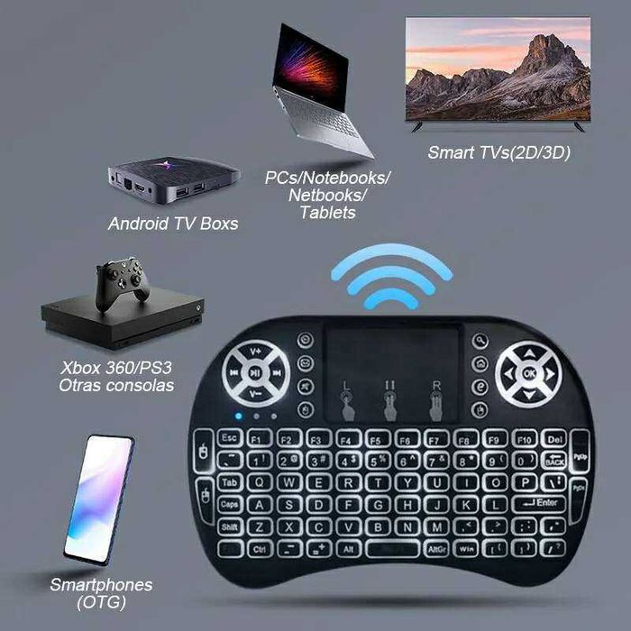 Klawiatura bezprzewodowa z touchpadem | Smart TV Android Box PC