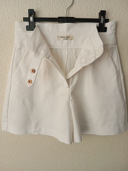 Calções branco pérola S