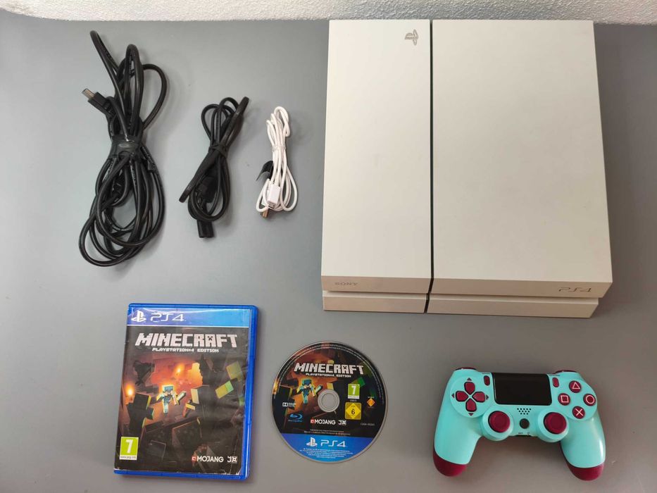 Playstation 4 Branca Com Jogo