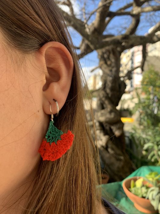 Brincos cravo em croche