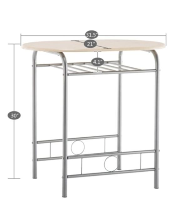 Conjunto com mesa e duas cadeiras