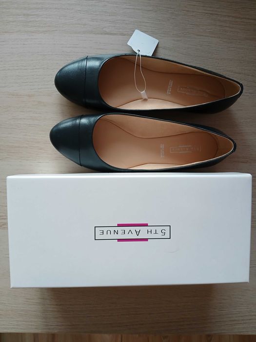 Baleriny 5th Avenue 39, skórzane, nowe