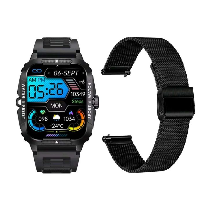 Новые спортивные смарт часы с двумя браслетами.