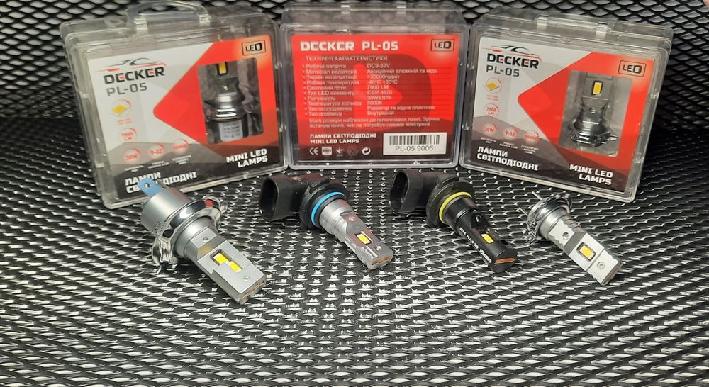 Лампи LED H4/Н7/Н11/ DECKER PL-05 5000K 7000Lm 12v 24v