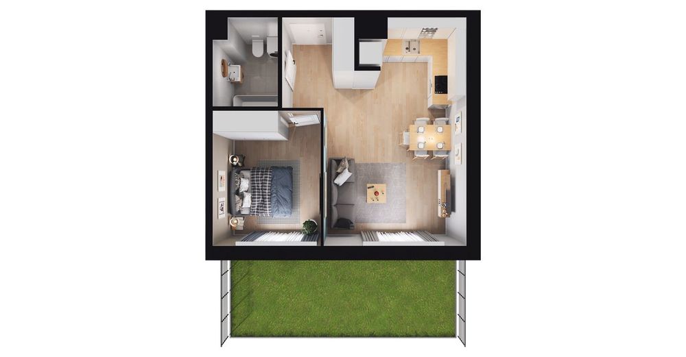 2-pokojowe mieszkanie 41 m² + ogródek - View 3