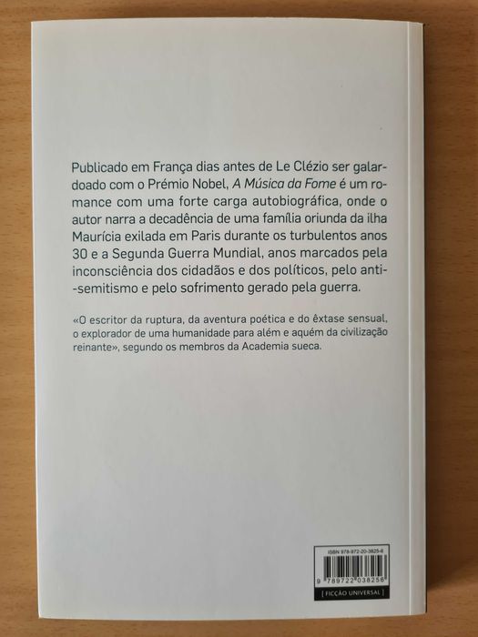 Livro "A Música da Fome" de J. M. G. Le Clézio