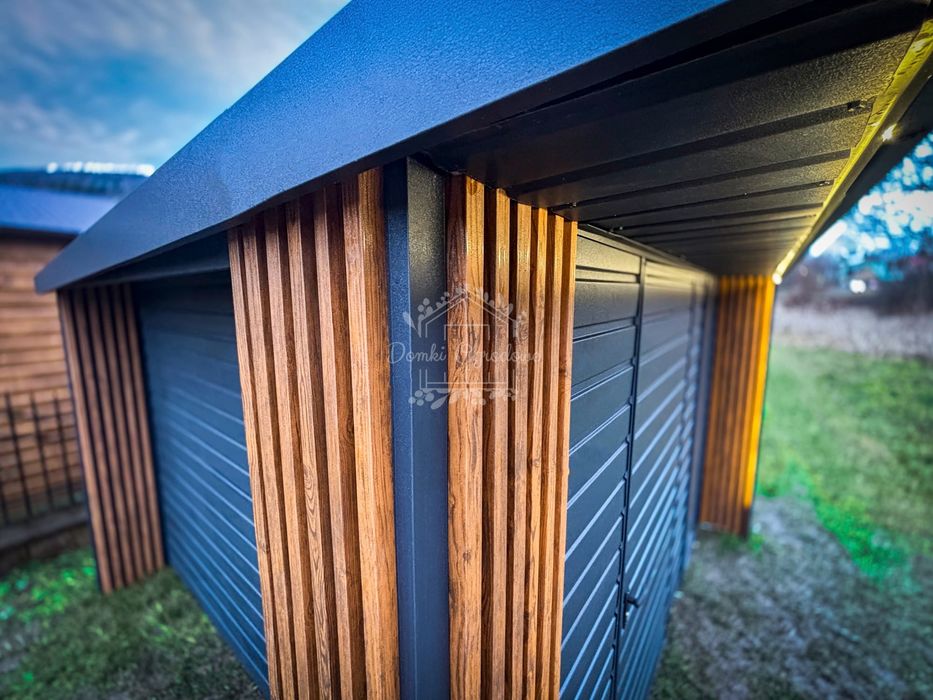 Schowek Domek ogrodowy PREMIUM 3x3m wiata 0,5m  Dekor z lameli  ID904