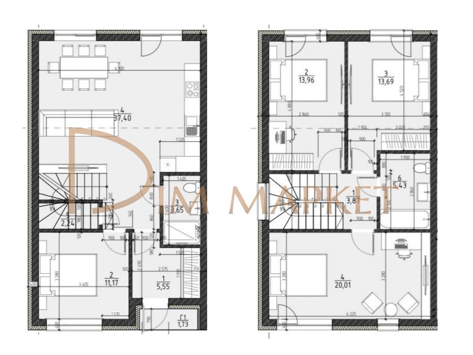 Дуплекс 120 м² | Газ | 4 кімнати | біля Ліцею