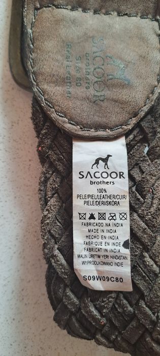 Cinto entrançado castanho, pele tam 80